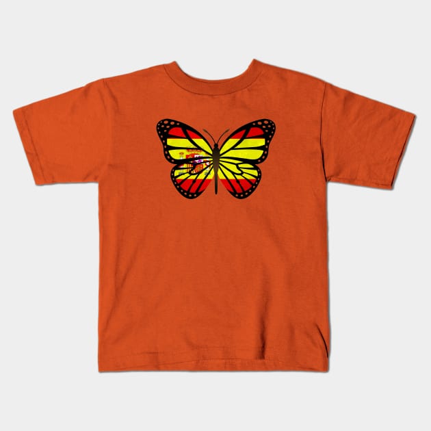ButterFlag Spain Kids T-Shirt by pasnthroo